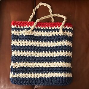 Striped Red, Blue, and White Tote Bag